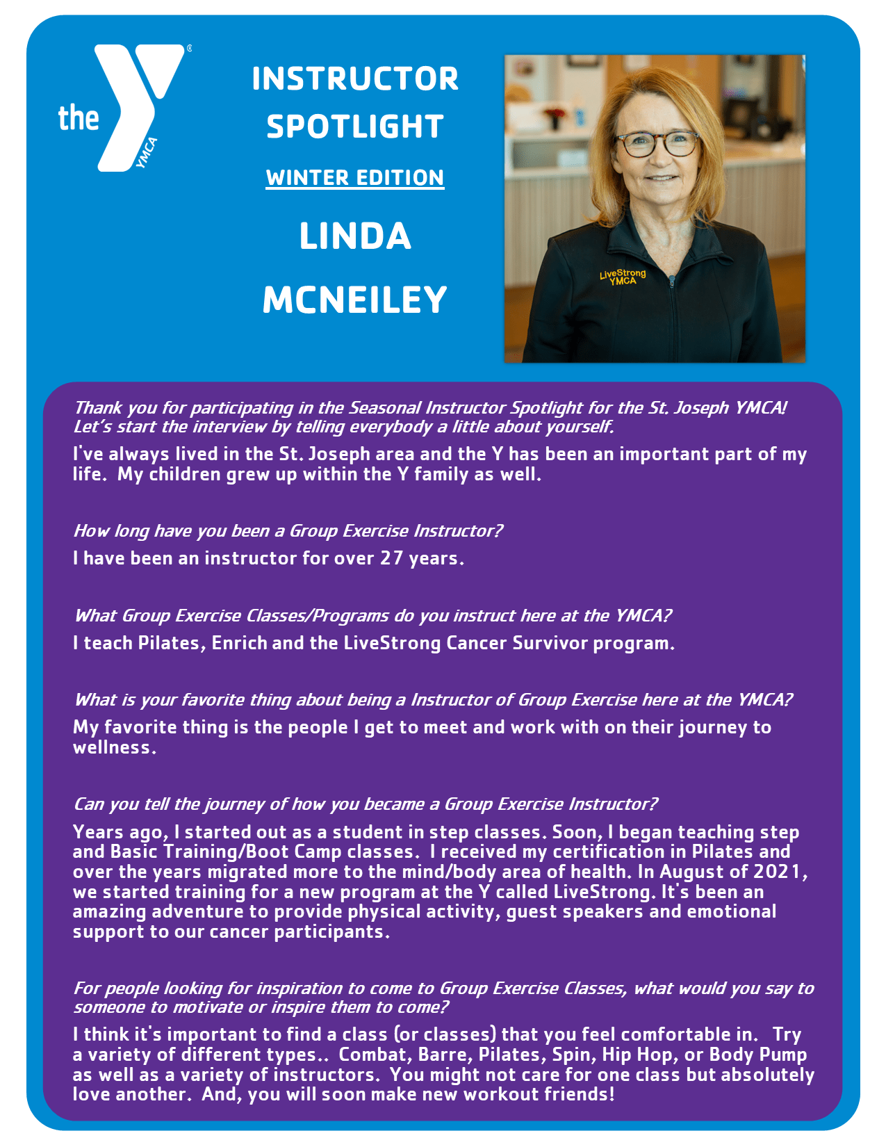 Instructor Spotlight St. Joseph YMCA